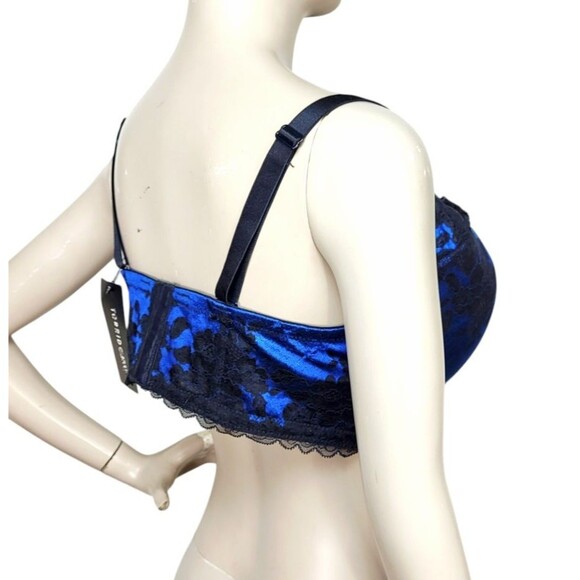 Torrid Lace Blue Strappy Convertible 6 Ways to Wear Strapless Push-Up Bra 42DDD - Picture 9 of 15